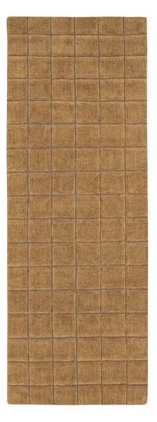 Okrově žlutý ručně tkaný vlněný běhoun 80x230 cm Mosaic Ochre – Lorena Canals