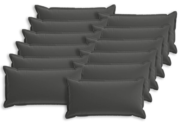 Povlak na polštář 12 ks HOUTEN Antracitová 40 x 80 cm Polyester