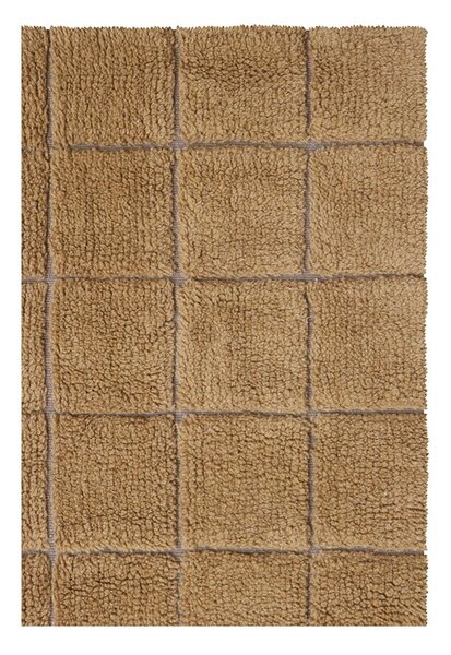 Okrově žlutý ručně tkaný vlněný běhoun 80x230 cm Mosaic Ochre – Lorena Canals
