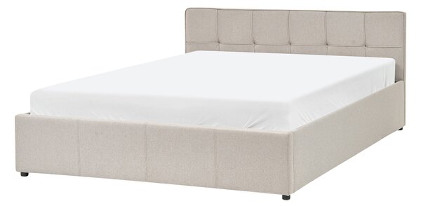Postel s úložným prostorem LAURESSES Tkanina Taupe 140 x 200 cm