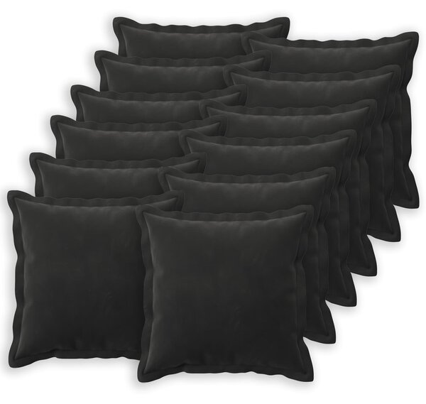 Povlak na polštář 12 pcs HOUTEN Černá 50 x 50 cm Samet