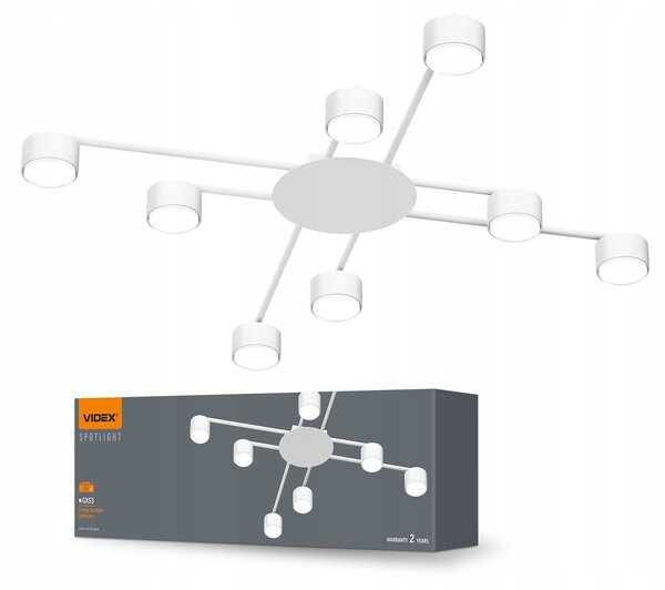 VIDEX Bodové stropní svítidlo pro 8 žárovek GX53 VL-SPF22B-W