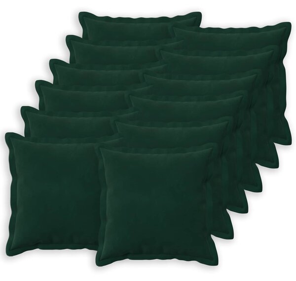 Povlak na polštář 12 pcs HOUTEN Tmavě zelená 50 x 50 cm Samet