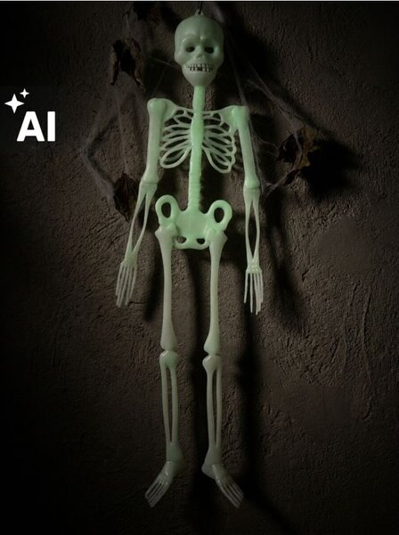 Sinsay - Halloweenská závěsná dekorace ve tvaru kostry - bílá