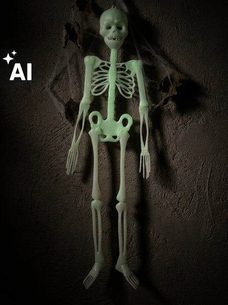 Sinsay - Halloweenská závěsná dekorace ve tvaru kostry - bílá