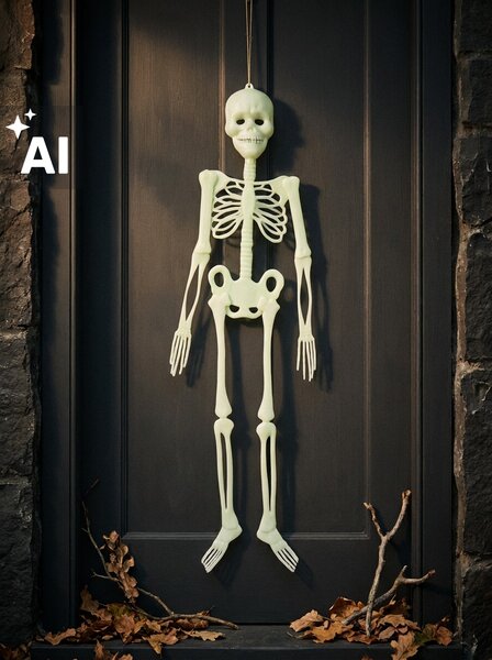 Sinsay - Halloweenská závěsná dekorace ve tvaru kostry - bílá