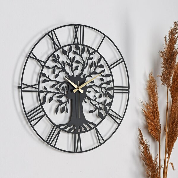 Wallity Nástěnné kovové hodiny Clock Vita černé