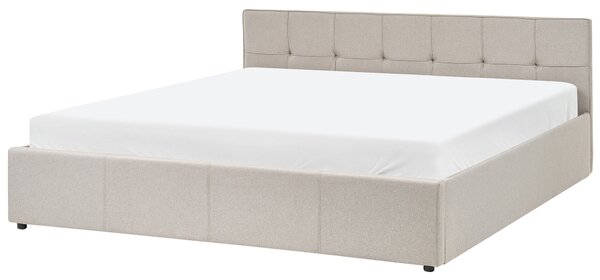 Postel s úložným prostorem LAURESSES Tkanina Taupe 180 x 200 cm