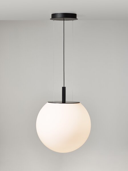 Brokis Designové závěsné svítidlo Sfera PC1284, Ø60cm Povrch Montury: kov - černý matný komaxit (CCS846), Barva el. vedení: textilní kabel - černý (CECL519), Baldachýn: kov - černý matný komaxit (CCSC619)