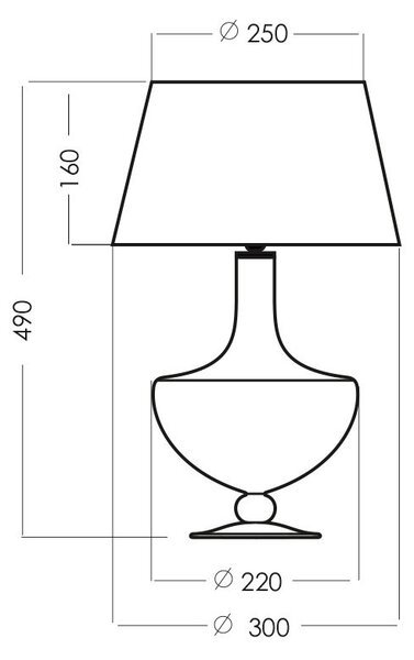 4concepts Designová stolní lampa OXFORD TRANSPARENT BLACK Barva: Béžová