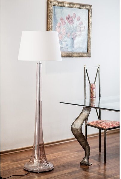 4concepts Designová stojací lampa ZURICH TRANSPARENT COPPER Barva: Bílá