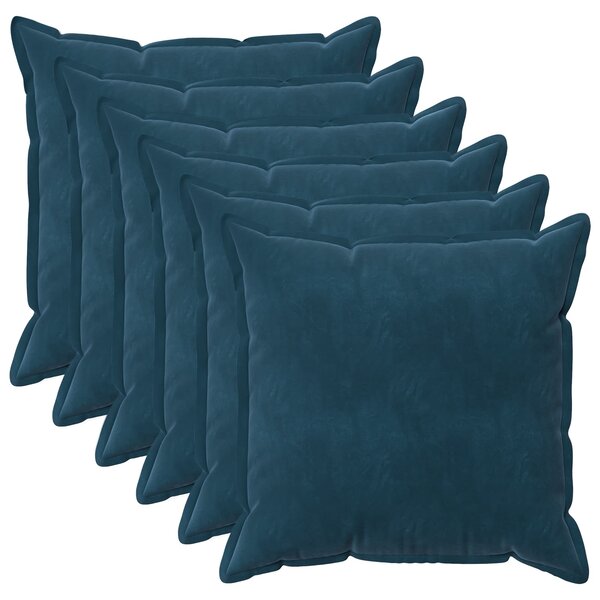 Povlak na polštář 6 pcs HOUTEN Modrá 80 x 80 cm Samet
