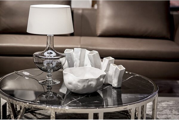 4concepts Designová stolní lampa OXFORD TRANSPARENT BLACK Barva: Béžová