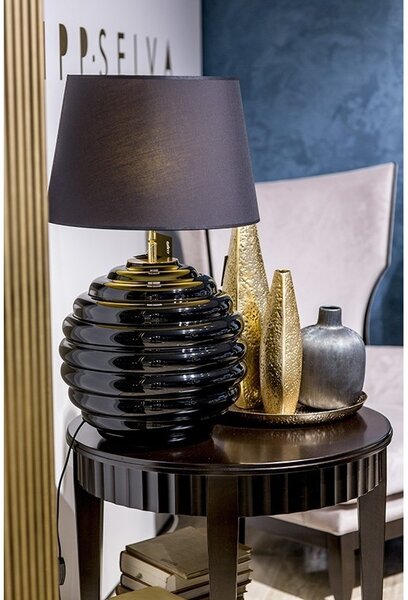 4concepts Designová stolní lampa SAINT TROPEZ BLACK Barva: Černo-zlatá