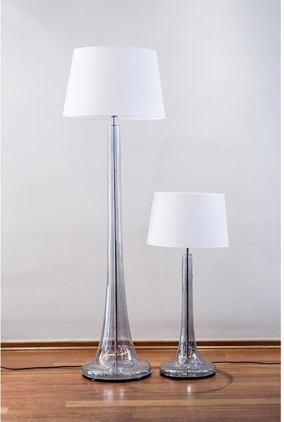 4concepts Designová stojací lampa ZURICH TRANSPARENT BLACK Barva: Bílá