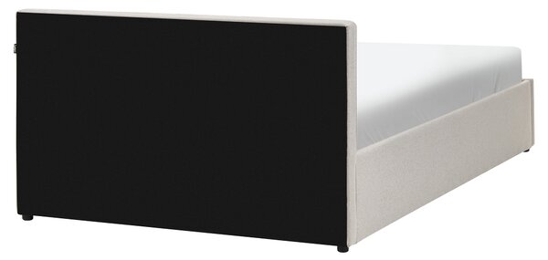 Postel s úložným prostorem LAURESSES Tkanina Taupe 160 x 200 cm