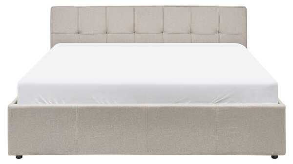 Postel s úložným prostorem LAURESSES Tkanina Taupe 160 x 200 cm