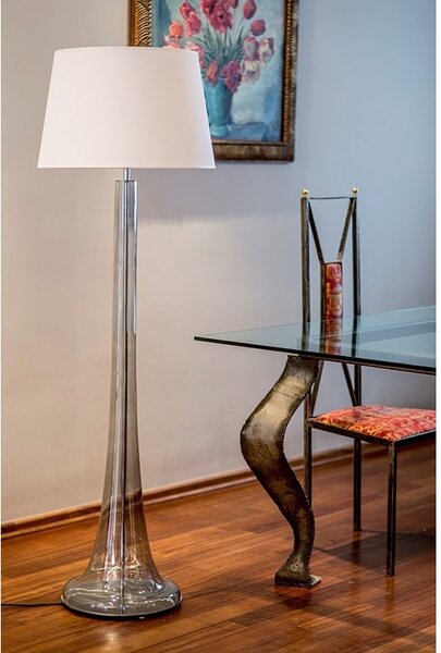 4concepts Designová stojací lampa ZURICH TRANSPARENT BLACK Barva: Bílá