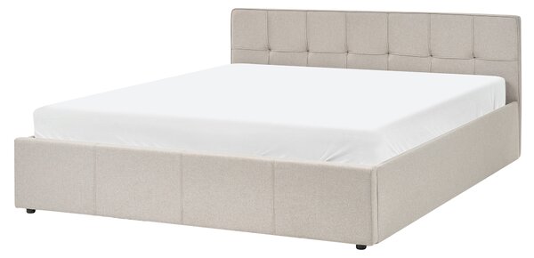Postel s úložným prostorem LAURESSES Tkanina Taupe 160 x 200 cm