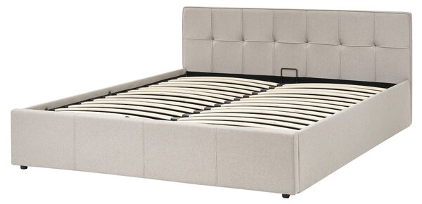 Postel s úložným prostorem LAURESSES Tkanina Taupe 160 x 200 cm