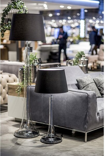 4concepts Designová stojací lampa ZURICH TRANSPARENT BLACK Barva: Bílá