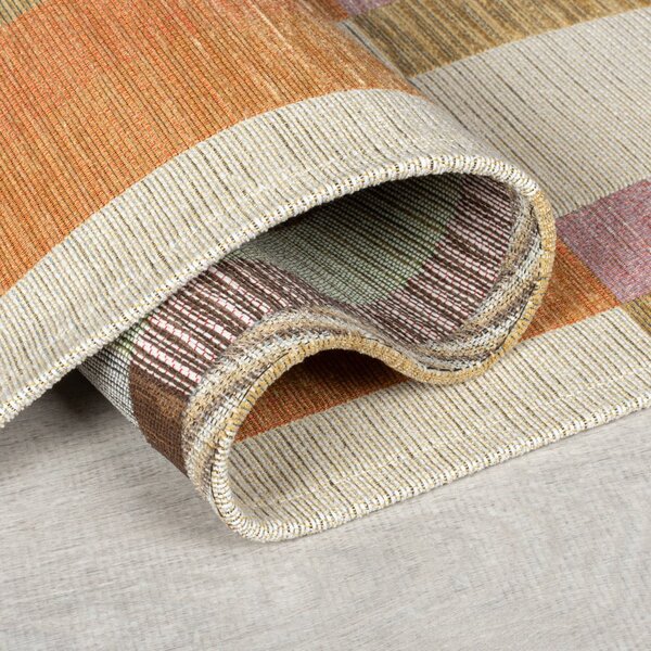 Běhoun v oranžovo-přírodní barvě 60x230 cm Riley Block Geo – Flair Rugs