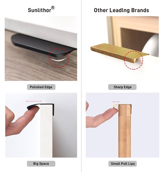 Rand Zwarte Vinger, úchytka na skříň, 10 kusů, moderní design, rozteč otvorů 6,3 palce