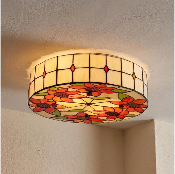 BRILAGI - Tiffany vitrážové stropní svítidlo SUNFLOWER 2xE27/60W/230V pr. 40 cm