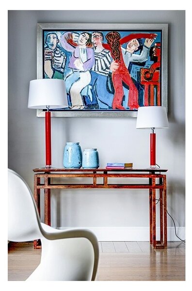 4concepts Designová stolní lampa LITTLE FJORD RED Barva: Černo-bílá