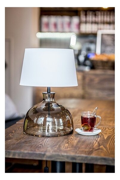 4concepts Designová stolní lampa HAGA TAUPE Barva: Bílá