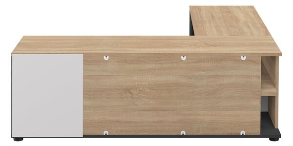 TV stolek v dekoru dubu v černo-přírodní barvě 130x46 cm Angle – TemaHome