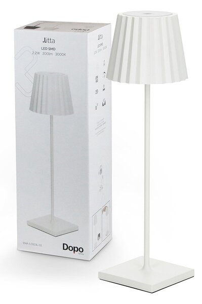 Dopo Litta Round LED přenosná lampa bílá