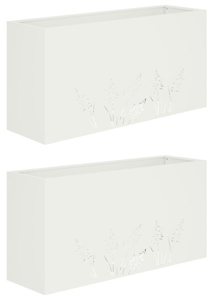Zahradní pěstebník 2 ks Bílá 100 x 20 x 49 cm