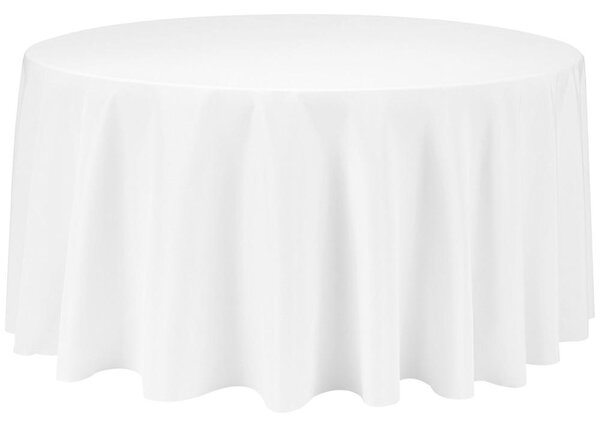 Prostírání MEBLE ODNOWA bílé kulatý 320 cm polyester hladké, nešpinivé