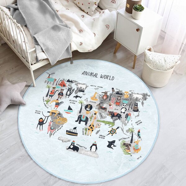 Světle modrý dětský koberec ø 120 cm Comfort – Mila Home