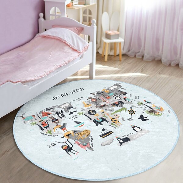 Světle modrý dětský koberec ø 120 cm Comfort – Mila Home