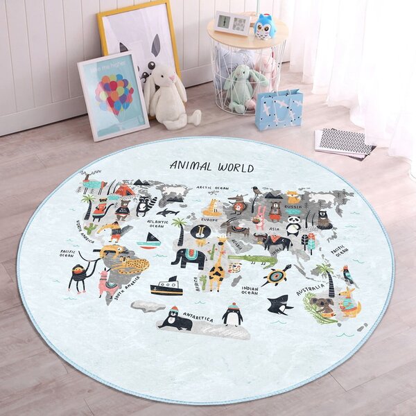 Světle modrý dětský koberec ø 120 cm Comfort – Mila Home