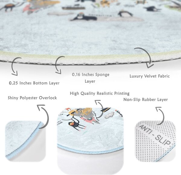 Světle modrý dětský koberec ø 120 cm Comfort – Mila Home