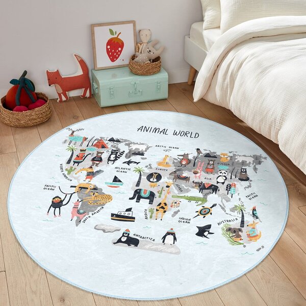 Světle modrý dětský koberec ø 120 cm Comfort – Mila Home