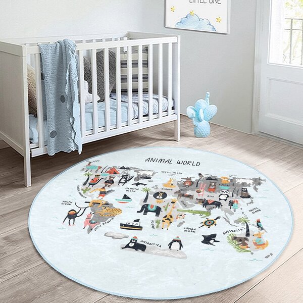 Světle modrý dětský koberec ø 120 cm Comfort – Mila Home