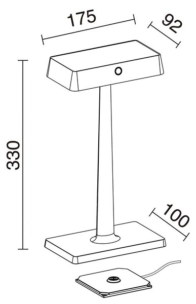 Dopo Liss LED přenosná lampa bílá