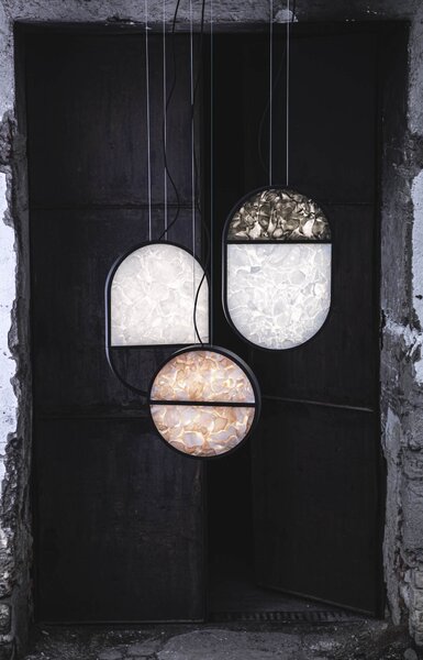 Brokis Designové závěsné svítidlo Geometric full PC1140, ⌀40cm Barva spodní části skla: triplex opál BROKISGLASS (CGGB2768), Povrchová úprava skla: lesklý povrch (lícová strana) (CGSU2736), Barva horní části skla: triplex opál BROKISGLASS (CGC2676)