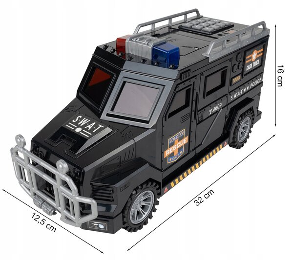 Pokladnička MalPlay auto vícebarevná plastová 16 cm