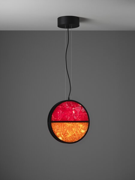 Brokis Designové závěsné svítidlo Geometric full PC1140, ⌀40cm Barva spodní části skla: triplex opál BROKISGLASS (CGGB2768), Povrchová úprava skla: lesklý povrch (lícová strana) (CGSU2736), Barva horní části skla: triplex opál BROKISGLASS (CGC2676)