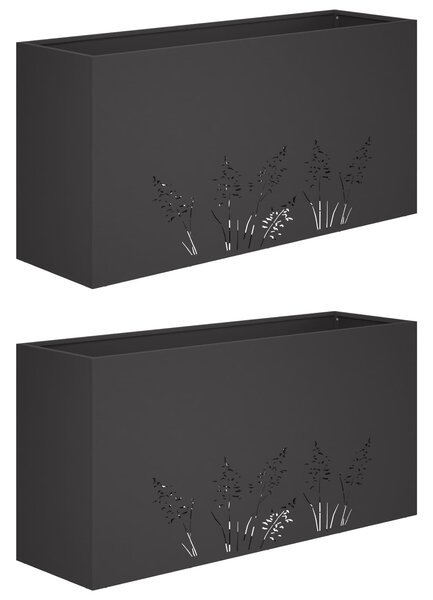 Zahradní pěstebník 2 ks Černá 100 x 30 x 49 cm
