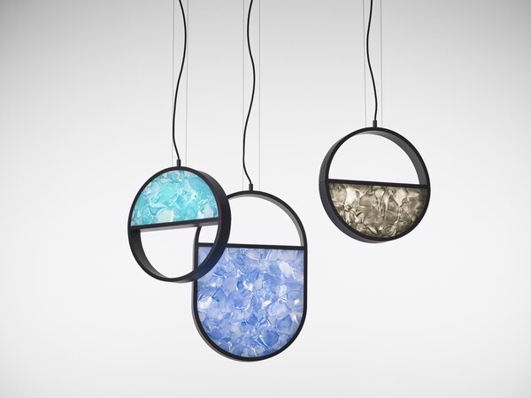 Brokis Designové závěsné svítidlo Geometric Oval 2/3 Bottom PC1150 Barva spodní části skla: triplex opál BROKISGLASS (CGGB2768), Povrchová úprava skla: lesklý povrch (lícová strana) (CGSU2736)