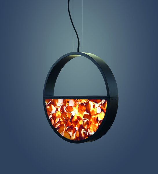 Brokis Designové závěsné svítidlo Geometric 1/2 BOTTOM PC1142, ⌀40cm Barva spodní části skla: triplex opál BROKISGLASS (CGGB2768), Povrchová úprava skla: lesklý povrch (lícová strana) (CGSU2736)