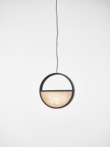 Brokis Designové závěsné svítidlo Geometric 1/2 BOTTOM PC1142, ⌀40cm Barva spodní části skla: triplex opál BROKISGLASS (CGGB2768), Povrchová úprava skla: lesklý povrch (lícová strana) (CGSU2736)