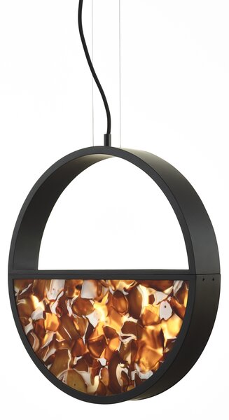 Brokis Designové závěsné svítidlo Geometric 1/2 BOTTOM PC1142, ⌀40cm Barva spodní části skla: triplex opál BROKISGLASS (CGGB2768), Povrchová úprava skla: lesklý povrch (lícová strana) (CGSU2736)
