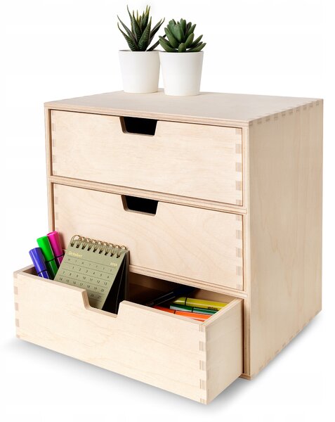 Creative Deco Mini dřevěná komoda se 3 zásuvkami